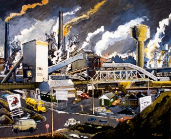 <b>Dampremy en Pays Noir</b><br>
Emile Laurent<br>
1979<br>
Huile 80X100<br>
Collection privée Emile Laurent Dampremy en Pays Noir