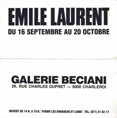 Emile Laurent exposition galerie Beciani 1977