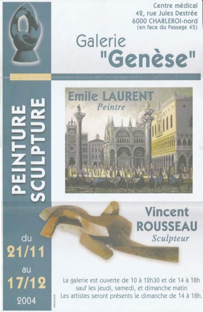 Emile Laurent du Pays Noir à Venise 2004 exposition galerie Genèse
