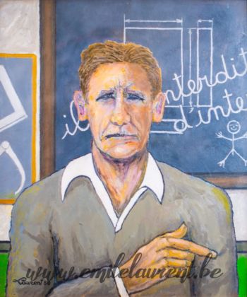 <b>50 ans</b><br>
Emile Laurent<br>
1970<br>
Huile 44x53<br>
<i>Autoportrait</i>
Collection privée 50 ans Emile Laurent 1970