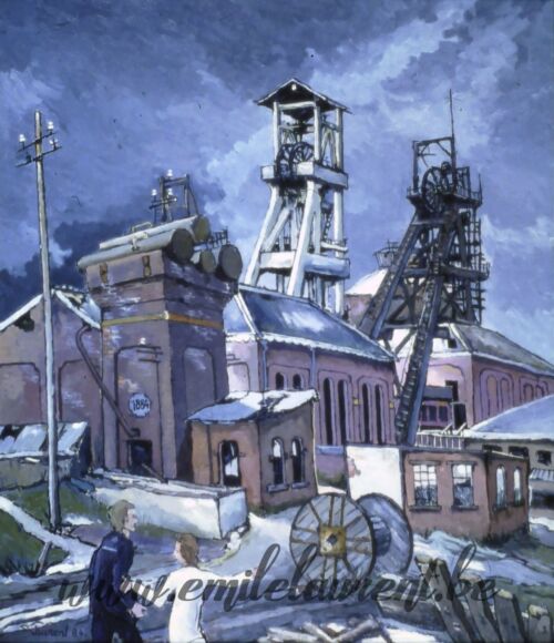 <b>Bierrau vue arriére</b><br>
Emile Laurent<br>
1981<br>
Huile 60x70<br>
Collection privée Bierrau vue arriére Emile Laurent 1981