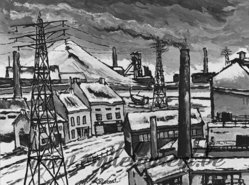 <b>Chez nous la neige</b><br>
Emile Laurent<br>
1983<br>
Huile 40x50<br>
Collection privée Chez nous la neige Emile Laurent 1983