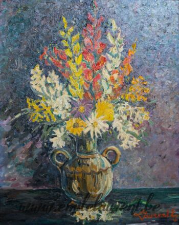 <b>Fleurs</b><br>
Emile Laurent<br>
1965<br>
Huile 30x40<br>
<i>Exposé au Salon "Ensemble"</i><br>
Collection privée Fleurs Emile Laurent 1965
