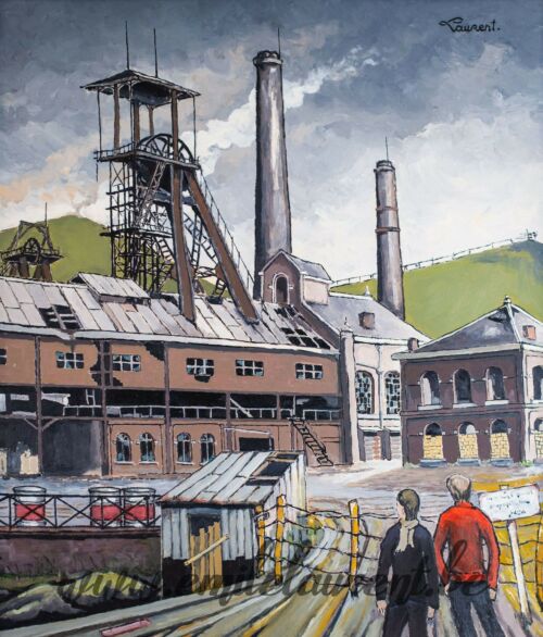 <b>Fosse des Grandes Vallées</b><br>
Emile Laurent<br>
1993<br>
Huile 60x78<br>
<i>"Sous le givre..."</i><br>
Collection privée Fosse des Grandes Vallées Emile Laurent 1993