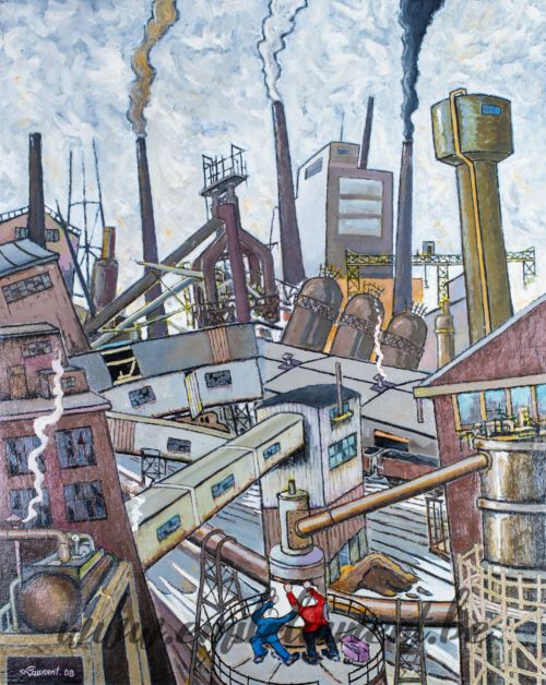 <b>L'Adieu aux Armes</b><br>
Emile Laurent<br>
1997<br>
Huile 80x100<br>
Collection privée L'Adieu aux Armes Emile Laurent 1997