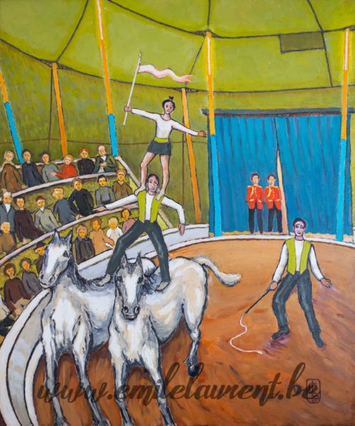 <b>L'Equess Trio</b><br>
Emile Laurent<br>
1998<br>
Huile 50x80<br>
Collection privée L'Equess Trio Emile Laurent 1998