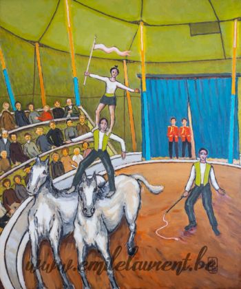 <b>L'Equess Trio</b><br>
Emile Laurent<br>
1998<br>
Huile 50x80<br>
Collection privée L'Equess Trio Emile Laurent 1998