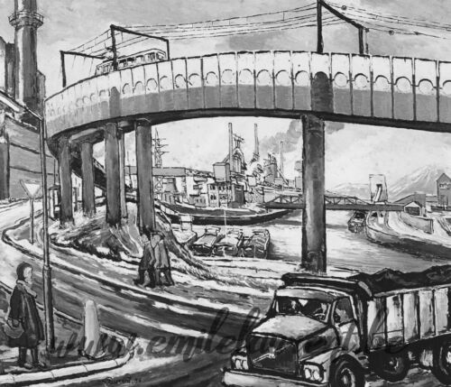 <b>La Couronne de plomb</b><br>
Emile Laurent<br>
1984<br>
Huile 50x60<br>
Collection privée La Couronne de plomb Emile Laurent 1984