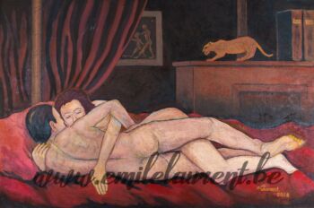 <b>La Tendresse</b><br>
Emile Laurent<br>
2006<br>
Huile 149x99<br>
Collection privée La Tendresse Emile Laurent 2006