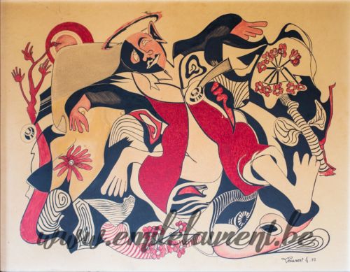 <b>Le Rêve</b><br>
Emile Laurent<br>
1973<br>
Huile 80x100<br>
Collection privée Le Rêve Emile Laurent 1973