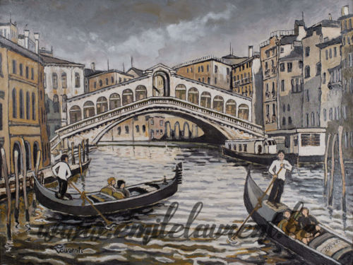 <b>Le Rialto</b><br>
Emile Laurent<br>
2002<br>
Huile 45x60<br>
Collection privée Le Rialto Emile Laurent 2002