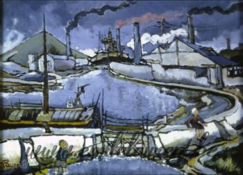 <b>Le petit bassin</b><br>
Emile Laurent<br>
1980<br>
Huile 50x60<br>
Collection privée Le petit bassin Emile Laurent 1980
