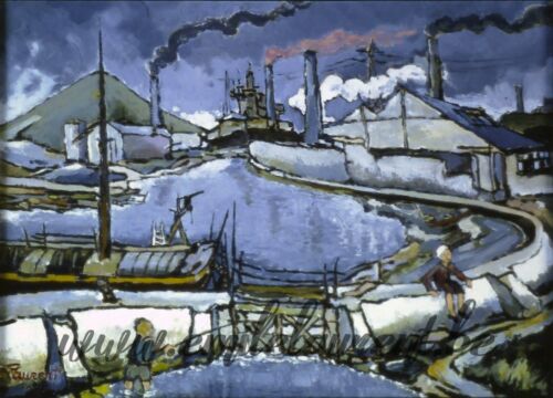 <b>Le petit bassin</b><br>
Emile Laurent<br>
1980<br>
Huile 50x60<br>
Collection privée Le petit bassin Emile Laurent 1980