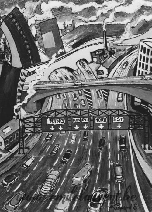 <b>Les Cloportes</b><br>
Emile Laurent<br>
1975<br>
Huile 40x50<br>
Collection privée Les Cloportes Emile Laurent 1975