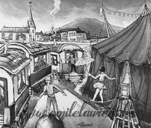 <b>Les Enfants de la Balle</b><br>
Emile Laurent<br>
1973<br>
Huile 40x50<br>
Collection privée Les Enfants de la Balle Emile Laurent 1973