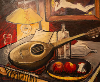 <b>Nature Morte Rouge</b><br>
Emile Laurent<br>
1977<br>
Huile 59x67<br>
Collection privée Nature Morte Rouge Emile Laurent 1977