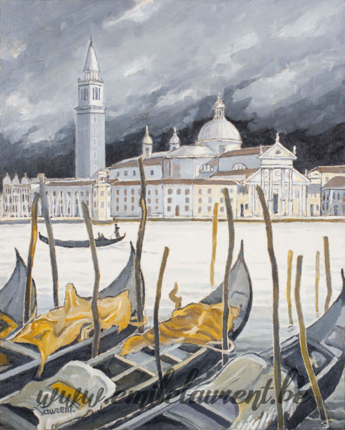 <b>St Georgio</b><br>
Emile Laurent<br>
2003<br>
Huile 40x50<br>
Collection privée St Georgio Emile Laurent 2003