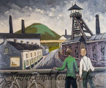 <b>Sur le pont du Scapé</b><br>
Emile Laurent<br>
1972<br>
Huile 50x60<br>
Collection privée Sur le pont du Scapé Emile Laurent 1972