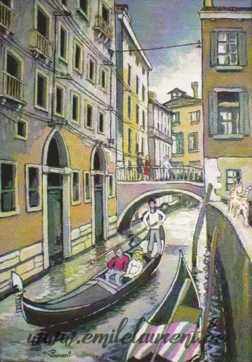<b>Le Rio des vins</b><br>
Emile Laurent<br>
2004<br>
Huile<br>
Collection Jacques Parmentier Emile Laurent Venise le rio des vins