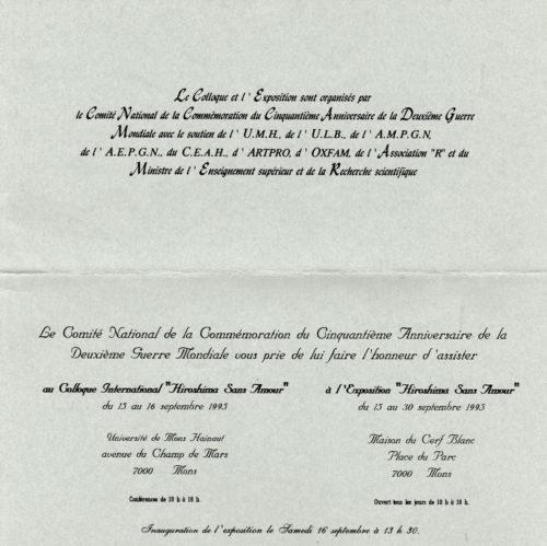 Emile Laurent exposition hiroshima sans amour 1995