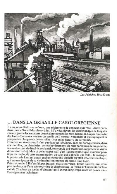 <b>Jacques COLLARD</b><br>
50 artistes de Belgique<br>
Tome II<br>
1986<br>
page 137 Emile Laurent