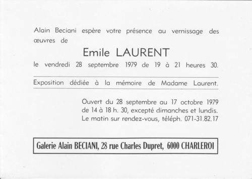 Emile Laurent exposition galerie Beciani 1979