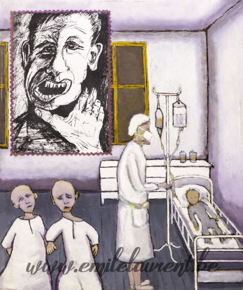 <b>Le Dénombrement</b><br>
Emile Laurent<br>
1995<br>
Huile<br>
<i>Série Hiroshima sans Amour</i><br>
Collection privée