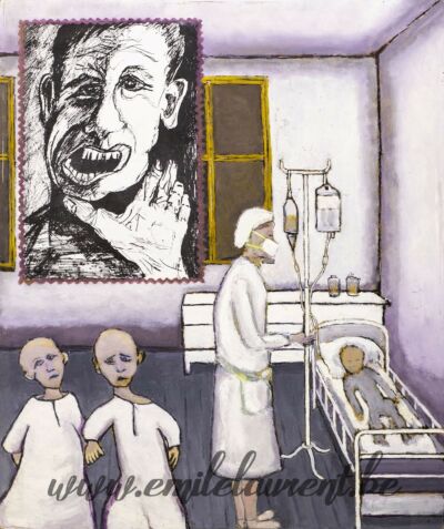 <b>Le Dénombrement</b><br>
Emile Laurent<br>
1995<br>
Huile<br>
<i>Série Hiroshima sans Amour</i><br>
Collection privée